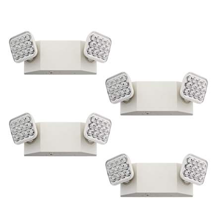 Lithonia Lighting Contractor Select EU2C Dual Head LED Emergency Back Up Light 4-Pack White